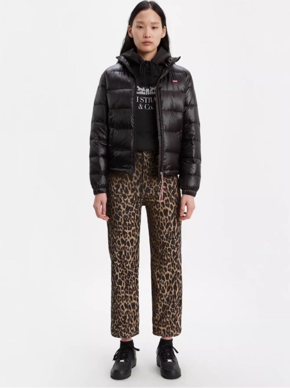 Levi's Leopard Print Straight Leg Jeans - leopard print